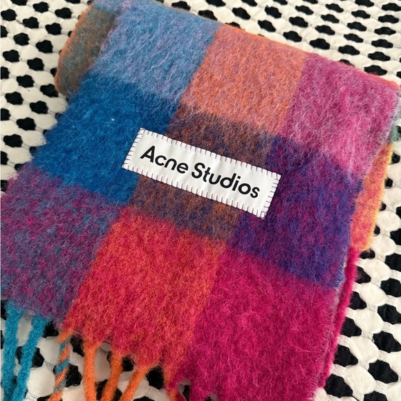 Acne Studios Colorful Checkered Scarf - Picture 4 of 4